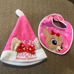 My 1st Christmas Rudolph 2 piece set - PINK